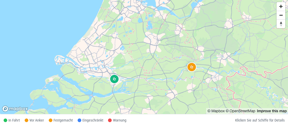 Live AIS Map showing ship positions
